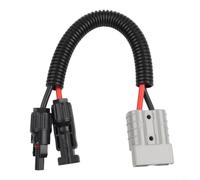 SG50A 600V Adaptador Cable 10AWG Silicona Y Distribuidor para Panel Solar Sistema PV Impermeable Cobre Plateado 30 cm Negro