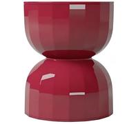 Sgabello a Clessidra, Pouf Moderno in Plastica, Tavolino Multiuso per Soggiorno e Camera da Letto (45 * 36 Cm/17,71 * 14,17 Pollici)(Red)
