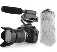 SGC-598 3.5mm Micrófono Cardioide Condensador Entrevista con Parabrisas Funda para Sony Nikon Canon Cámara
