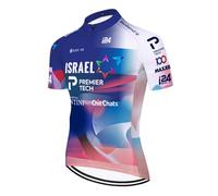 SGCIKER 2024 World Tour Pro Team Israel Camiseta de Ciclismo para Hombres, de Manga Corta Transpirable para Bicicleta Camiseta, Camiseta de Ropa Ciclismo MTB (L)