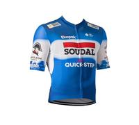 SGCIKER 2024 World Tour Pro Team SOUDAL Quick Step Camiseta de Ciclismo para Hombres, de Manga Corta Transpirable para Bicicleta Camiseta, Camiseta de Ropa Ciclismo MTB (L)