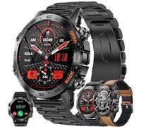 SGDDFIT 1,39" AMOLED Reloj Inteligente Hombre con Llamadas y Whatsapp, Smartwatch Militar con 123 ModosRitmo Cardíaco/SpO2/Sueño, 3ATM Impermeable Reloj Smartwatch Hombre para Android iOS (Negro)