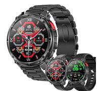 SGDDFIT 1,7" AMOLED Reloj Inteligente Mujer con Llamadas y Whatsapp, Smart Watch con 123 Modos Deportivos/SpO2/Sueño, Smart Watch 5ATM Impermeable Reloj Smartwatch Hombre para Android iOS (Negro)