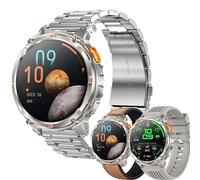 SGDDFIT 1,7" AMOLED Reloj Inteligente Mujer con Llamadas y Whatsapp, Smart Watch con 123 Modos Deportivos/SpO2/Sueño, Smart Watch 5ATM Impermeable Reloj Smartwatch Hombre para Android iOS (Plateado)