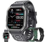 SGDDFIT 1,8" AMOLED Reloj Inteligente Hombre con Llamadas y Whatsapp, Smartwatch Militar con 123 Modos Ritmo Cardíaco/SpO2/Sueño, 3ATM Impermeable Reloj Smartwatch Hombre para Android iOS (Negro)