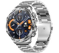SGDDFIT 1,85" AMOLED Reloj Inteligente Hombre con Llamadas y Whatsapp, Smartwatch Militar con 123 Modos Ritmo Cardíaco/SpO2/Sueño, 3ATM Impermeable Reloj Smartwatch Hombre para Android iOS (Plateado)