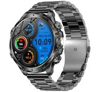 SGDDFIT 1,85" AMOLED Reloj Inteligente Hombre con Llamadas y Whatsapp, Smartwatch Militar con 123 Modos Ritmo Cardíaco/SpO2/Sueño, 3ATM Impermeable Reloj Smartwatch Hombre para Android iOS (Negro)