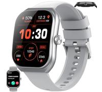SGDDFIT 2,01" AMOLED Reloj Inteligente Hombre con Llamadas y Whatsapp, Smartwatch Militar con 123 Modos Ritmo Cardíaco/SpO2/Sueño, 3ATM Impermeable Reloj Smartwatch Hombre para Android iOS (Plateado)