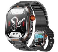 SGDDFIT 2,01" AMOLED Reloj Inteligente Hombre con Llamadas y Whatsapp, Smartwatch Militar con 123 Modos Ritmo Cardíaco/SpO2/Sueño, 3ATM Impermeable Reloj Smartwatch Hombre para Android iOS (Negro)