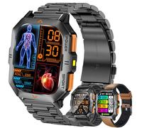 SGDDFIT 2,01" AMOLED Reloj Inteligente Mujer con Llamadas y Whatsapp, Smart Watch con 123 Modos Deportivos/SpO2/Sueño, Smart Watch 3ATM Impermeable Reloj Smartwatch Hombre para Android iOS (Marrón)