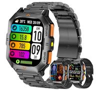 SGDDFIT 2,01" AMOLED Reloj Inteligente Mujer con Llamadas y Whatsapp, Smart Watch con 123 Modos Deportivos/SpO2/Sueño, Smart Watch 3ATM Impermeable Reloj Smartwatch Hombre para Android iOS (Negro)