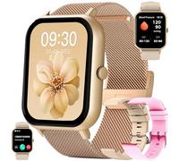 SGDDFIT Reloj Inteligente Hombre Militar, Pantalla AMOLED 1,83", Llamadas Bluetooth, Smartwatch 123 Modos Deportivos, Frecuencia Cardíaca/SpO2/Sueño, 3ATM Impermeable para Android iOS (Rosa)