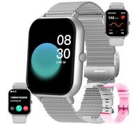 SGDDFIT Reloj Inteligente Hombre Militar, Pantalla AMOLED 1,83", Llamadas Bluetooth, Smartwatch 123 Modos Deportivos, Frecuencia Cardíaca/SpO2/Sueño, 3ATM Impermeable para Android iOS (Plateado)
