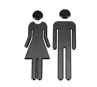 SGERUFZ 1 Par de Señales de Puerta de Aseo, Señales de Aseo, Señales de Aseo y Baño para Hombres y Mujeres, Señales de Hotel para Cafeterías Restaurantes Centros Comerciales (12 cm) (Negro)