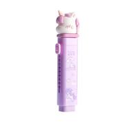 SGERUFZ 1 Pcs Goma de Borrar Retráctil Unicornio para Niños, Papelería para Fiestas Infantiles, Escuela, Hogar, Oficina (Púrpura)