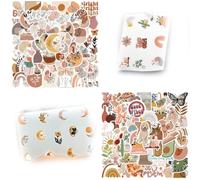 SGERUFZ 100 Pcs Pegatinas Estilo Bohemio para Portátil Teléfono Botella de Agua Monopatín Maletín Guitarra Almohadilla Vinilo Estético Impermeable para Scrapbooking