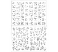 SGERUFZ 101 Plantillas de Bordado Solubles en Agua, Tela Adhesiva con Diseños Florales para Punto de Cruz, Ideal para Principiantes y Proyectos DIY, Ejercicios de Bordado en Tela