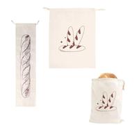 SGERUFZ 2 Pcs Bolsa de Pan de Lino Almacenamiento y Conservación Fresca Ecológica Ideal para Pan Pasteles Frutas y Verduras 16 * 64cm & 31 * 39cm