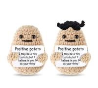 SGERUFZ 2 Pcs Pocket Hug Positive Potato Muñeca de lana de punto para la familia Novio Novia Cumpleaños Navidad o Get Well Regalo