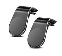 SGERUFZ 2 Pcs Soporte de Rejilla de Aire en Forma de L Negro para Teléfono Móvil en Coche Pinza 360 con Imán Magnético para Ventilación