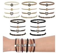 SGERUFZ 20 Pieces Boho Hair Tie Braided Hair Bands Bracelets Elasticated For Thick And Thin Hair Girls