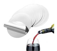 SGERUFZ 20 Piezas Vertedor Vino Antigoteo, Drip-Free, Reusable Drip-Free Pourer, For Elegant Pouring, Discos Vertedor Botellas De Vino, Accesorios Vino, escanciador, Bar (Silver)