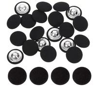 SGERUFZ 20pcs negros cubiertos de tela de 20 mm,botones redondos de metal para manualidades,botones de costura para trajes,vestidos blusas botones de tela cubiertos vintage para proyectos de bricolaje