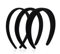 SGERUFZ 3 PCS Diademas de Terciopelo, Diademas Negras Simples para Mujeres y Niñas, Accesorios de Moda para el Cabello (Anchas, Medianas y Finas) (Negro)