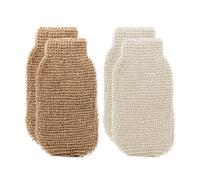 SGERUFZ 4 Pcs Guantes Exfoliantes Corporales de Fibras Naturales, Body Scrubber Suave e Intensivo para Piel Radiante y Suave (Elimina Células Muertas y Mejora la Textura de la Piel)