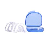 SGERUFZ 4 unidades férula dental para bruxismo nocturno, mejora el sueño, reduce el ronquido y protege contra el rechinar de dientes, adultos, material EVA (transparente)