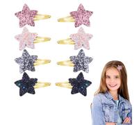 SGERUFZ 8 fermagli per capelli a forma di stella, fermagli per capelli in metallo, per ragazze e ragazze