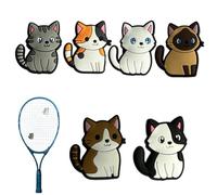 SGERUFZ Amortiguador Raqueta Tenis, 6 Piezas Antivibrador de Vibración de Silicona con Diseño de Dibujos Animados, Amortiguador para Raqueta de Tenis, Raquetas de Bádminton y Raquetas