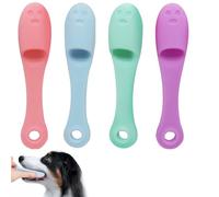 SGERUFZ Cepillo dientes perro, 4 piezas, cepillo de dientes para perros dedal, cepillo de dientes para perros pequeños, cuidado dental y fácil limpieza de perro y gato