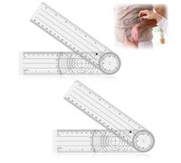 SGERUFZ Goniómetro de plástico para terapia física,transportador de ángulo rápido de 360 grados,7 pulgadas, brazo de medición de dedos,goniómetro transparente, herramienta transportadora plegable