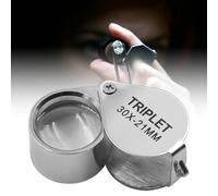 SGERUFZ Lupa Joyero 30x Lupa de Bolsillo Lupa de Aumento de Cristal 30 x 21 mm Joyería Antigüedades Lente Ocular Lupa Botánica 30x Lupa Relojera Lupa Joyero Profesional Jewlers Lupa