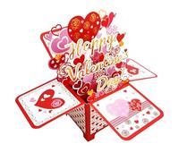 SGERUFZ Tarjeta 3D Postal Desplegable Divertida con Compartimento Oculto para Dinero y Cupones,cumpleaños Original,Aniversario Pareja,felicitacion Boda,Tarjeta de felicitación del día de San Valentín