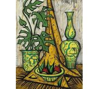 SGFGAD FHYWQ Cartel de Bernard Buffet Cuadro abstracto en lienzo《Bodegón con botellas y hojas de tortuga》De Bernard Buffet Wall Art para decoración del hogar 40x50cm sin enmarcar