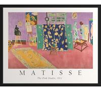 SGFGAD FHYWQ Cartel de Henri Matisse Naturaleza muerta Pintura abstracta en lienzo《The Pink Studio》De Henri Matisse Colección de Grabados para Decoración del Hogar 50x40cm sin enmarcar