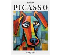 SGFGAD FHYWQ Famoso Póster De Pablo Picasso Color Animal Prints Arte Abstracto De Pared Imagen《Perro Divertido》Pablo Picasso Pintura En Lienzo Para Decoración De Salón 40x50cm Sin Enmarcar