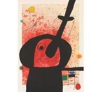 SGFGAD FHYWQ Figura de póster de Joan Miró Pintura abstracta en lienzo《 El pensador poderoso》De Joan Miro Colección de Grabados para Decoración del Hogar 50x70cm Sin enmarcar