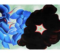 SGFGAD FHYWQ Georgia O'Keeffe Póster Impresiones en color《Flor azul negra》Cuadro abstracto de arte de pared de Georgia O'Keeffe Pintura en lienzo para decoración del hogar 50x70cm Sin marco