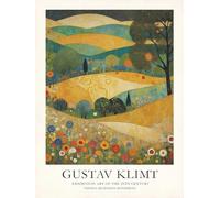 SGFGAD FHYWQ Gustav Klimt Póster e impresiones Vintage Wall Art Color Picture《Paisaje rural》Gustav Klimt Lienzo Pintura para decoración de salón 50x60cm sin marco