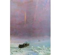 SGFGAD FHYWQ Ivan Aivazovsky Póster Glaciar Impresiones Arte de pared vintage《Ferry a través del río》 Cuadro Ivan Aivazovsky Pintura en lienzo para decoración del hogar 50x70cm Sin marco