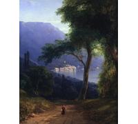 SGFGAD FHYWQ Ivan Aivazovsky Póster Impresiones de paisajes y arte de pared《Vista de Livadia》Cuadro Ivan Aivazovsky Cuadro en lienzo para decoración del hogar 50x70cm Sin marco