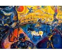 SGFGAD FHYWQ Marc Chagall Póster Color Personas Impresiones《Gran Espectáculo De Circo》Arte Abstracto De Pared Cuadro De Marc Chagall Pintura En Lienzo Para Decoración Del Hogar 50x70cm Sin Marco
