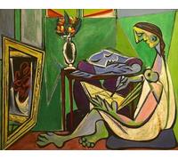 SGFGAD FHYWQ Pablo Picasso Póster Impresiones en Color Arte de Pared Abstracto Imagen《The WomEn en el Estudio》Pablo Picasso Pintura en Lienzo Para Decoración del Hogar 50x60cm Sin Marco