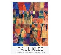 SGFGAD FHYWQ Paul Klee Póster Impresiones en color Cuadro abstracto de arte de pared《Ciudad con las tres cúpulas》Paul Klee Pintura en lienzo para decoración de salón 50x70cm sin marco