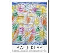 SGFGAD FHYWQ Paul Klee Póster Impresiones en color Cuadro abstracto de arte de pared《Construcción de montaña de teatro》Paul Klee Pintura en lienzo para decoración de salón 50x70cm sin marco