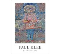 SGFGAD FHYWQ Paul Klee Retrato Póster Impresiones en color Cuadro abstracto de arte de pared《Niño con disfraz》Paul Klee Pintura en lienzo para decoración de salón 50x70cm sin marco