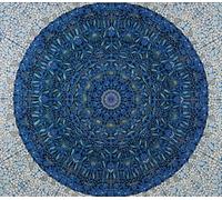 SGFGAD FHYWQ Póster abstracto de Damien Hirst Cuadro de arte mural《Blue Butterfly Disc》 por Damien Hirst Grabados Pintura de lienzo con visión en color para decoración del hogar 40x45cm sin enmarcar